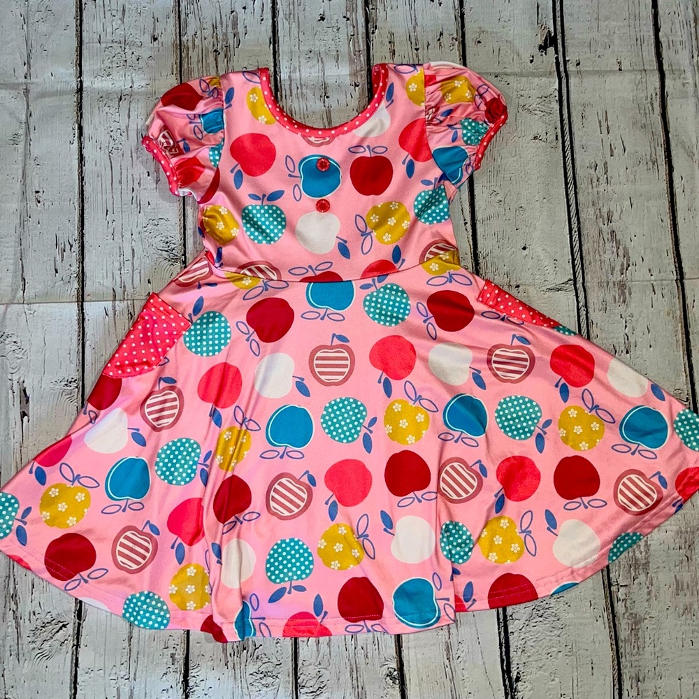 Boutique Back to school/fall apple twirl dress